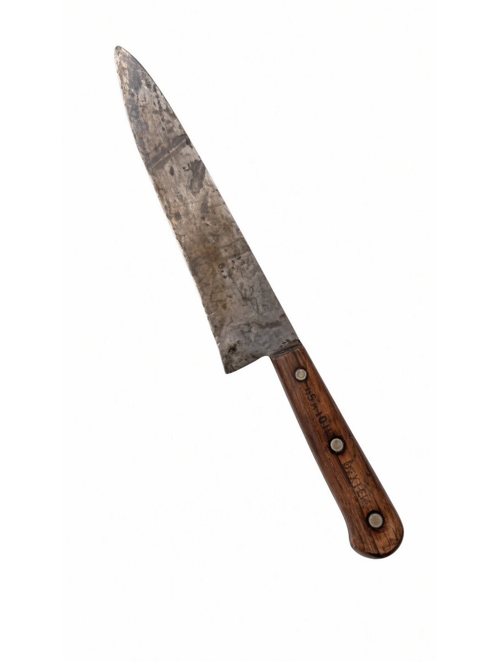Vintage Dexter 45A10H 10" Carbon Steel Chef Knife Wood Handle Full Tang USA